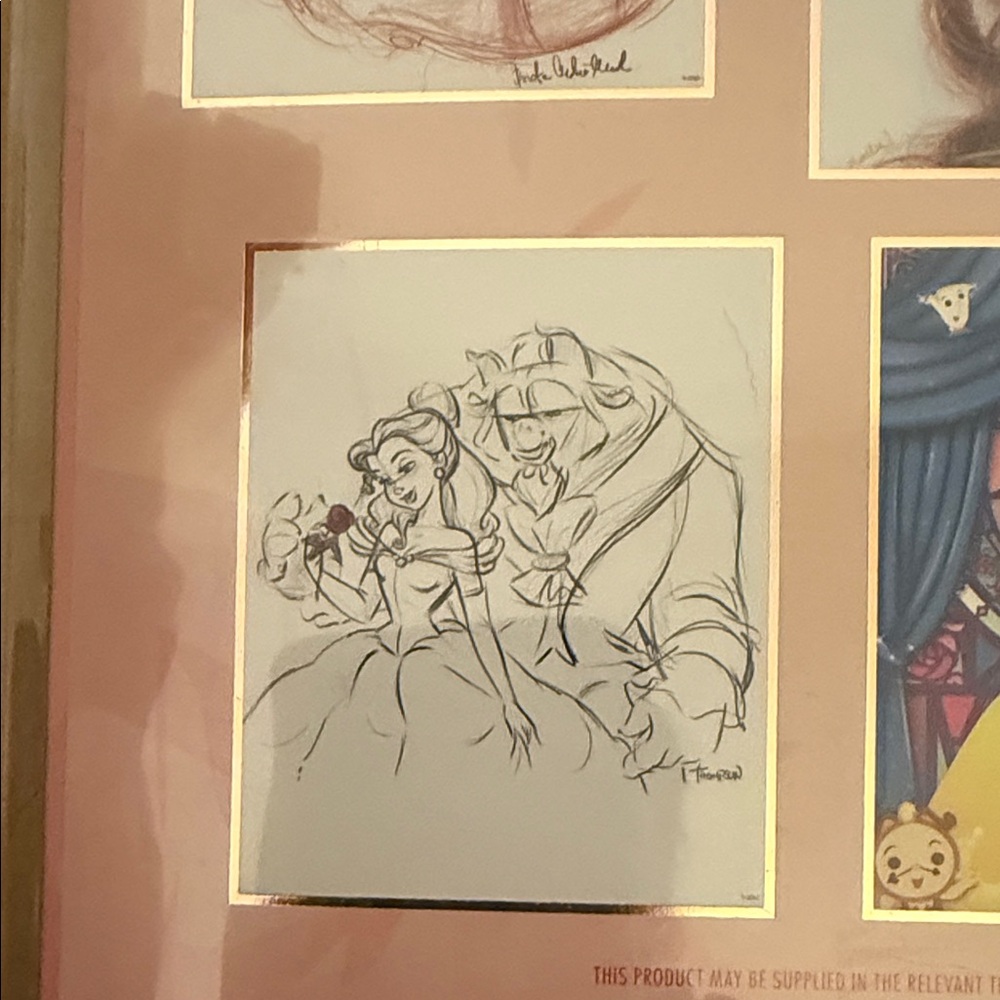 Disney Belle Lithograph in Pink and Gold - Picture 8 of 8